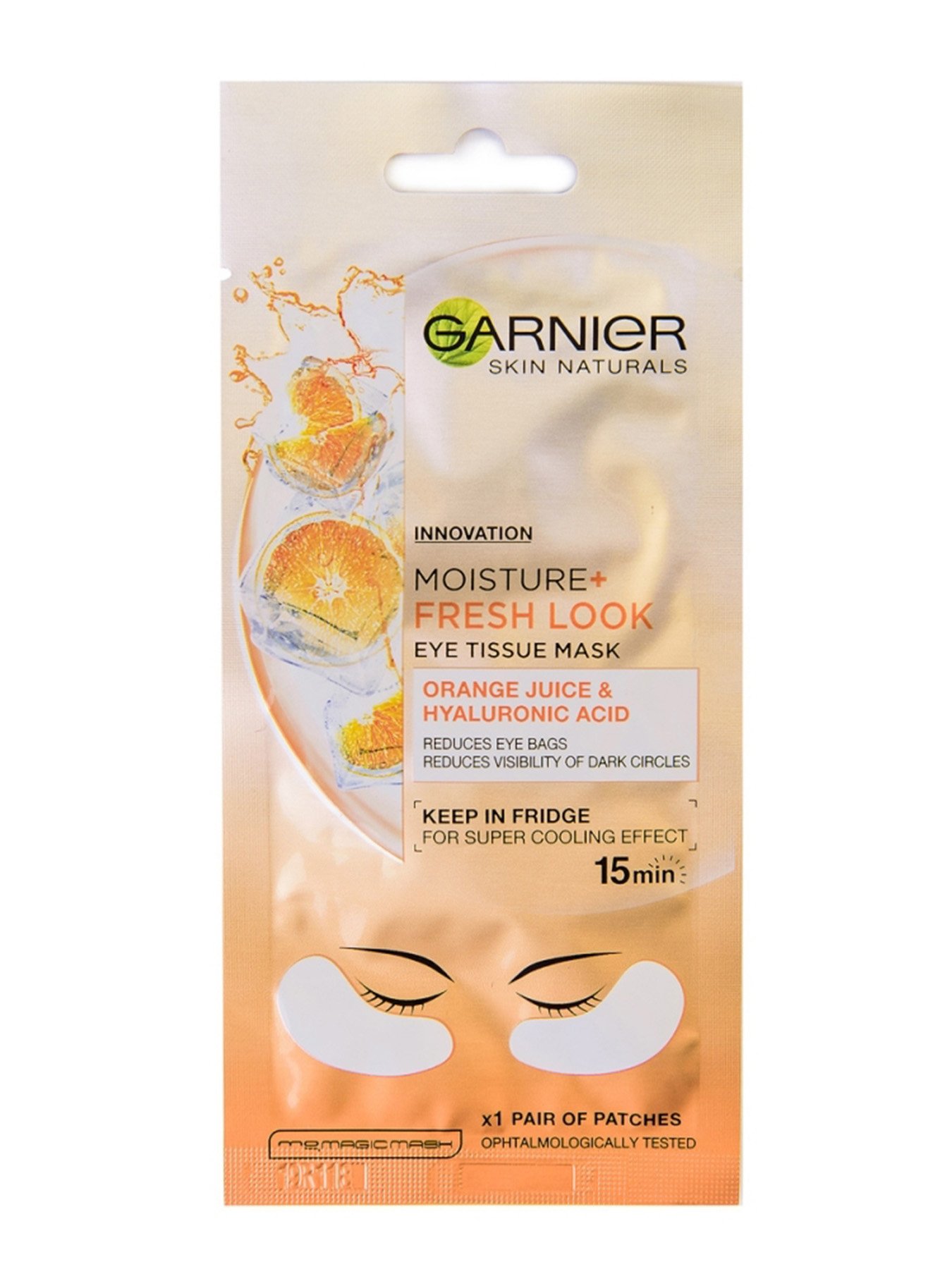 Garnier Skin Naturals Eye Tissue маска за очи за видимо намаляване на торбичките под