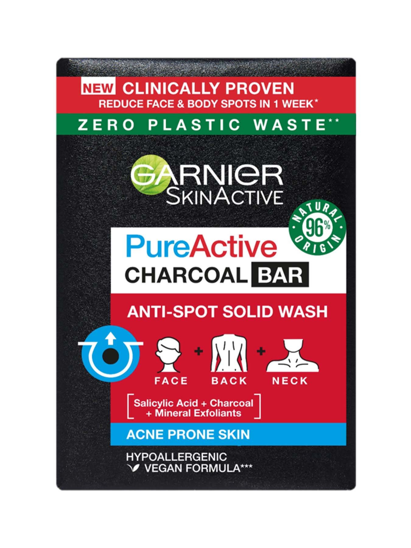 Garnier Skin Naturals Pure Active Charcoal Bar твърд продукт за лице 