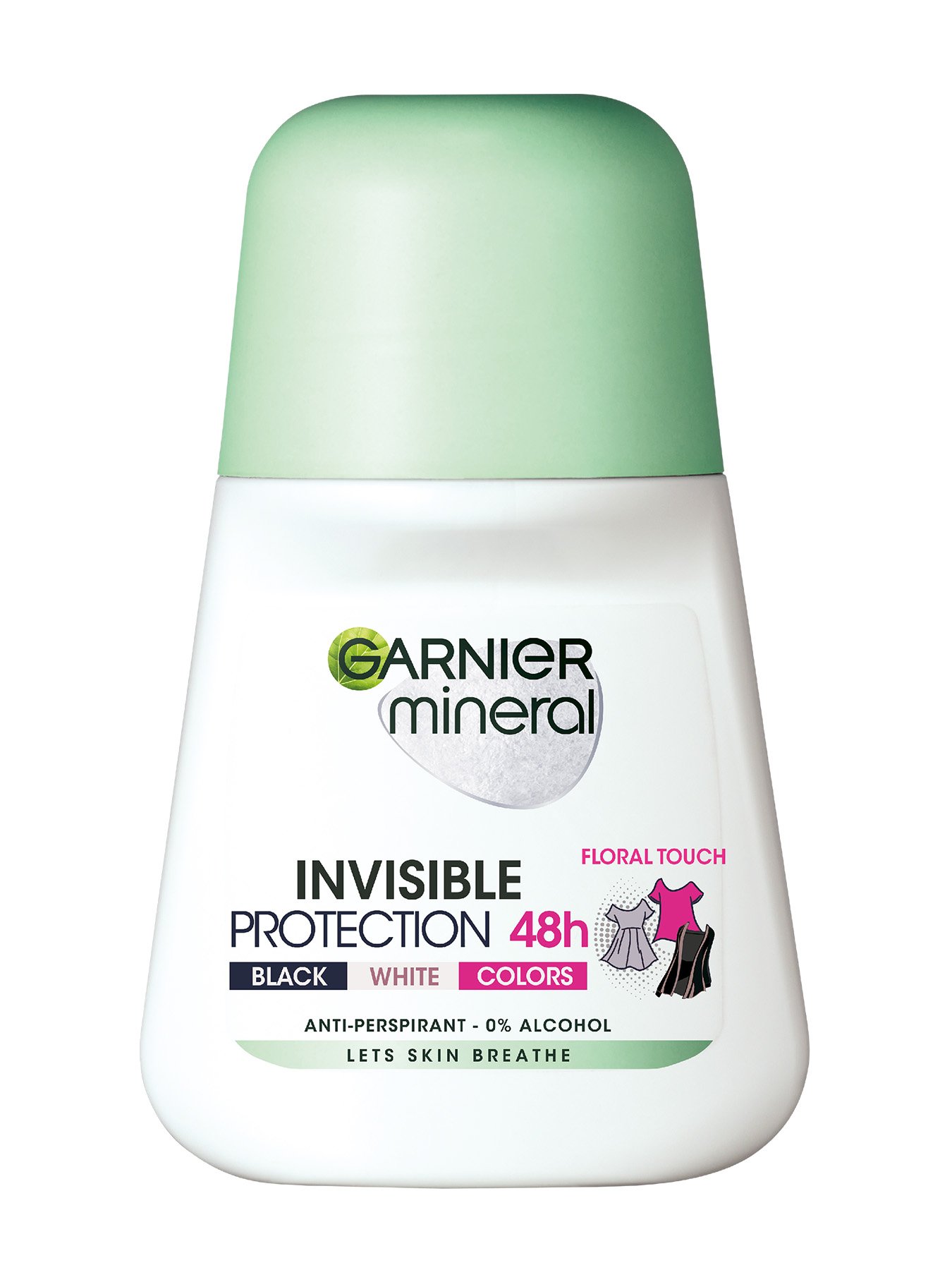 Garnier Mineral Deo Invisible Black, White & Colors Floral 48h antiperspirant Roll-on 