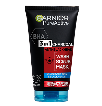 Garnier Pure Active 3в1 charcoal почистващ гел + пилинг + маска